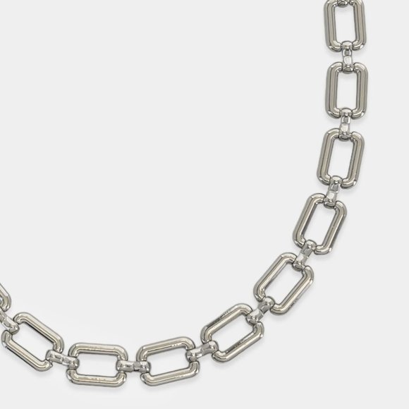 NEW Statement Rhodium Chain Choker Necklace - Picture 2 of 4
